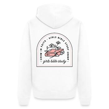 Girls bible study - Unisex Premium Organic Zip Hoodie - white - Back - Thijin (182cm)