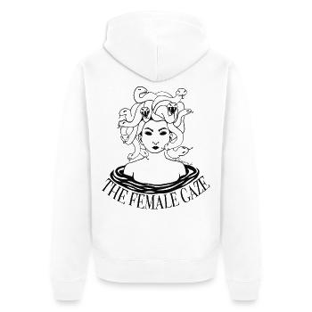 The female gaze - Unisex Premium Organic Zip Hoodie - white - Back - Thijin (182cm)