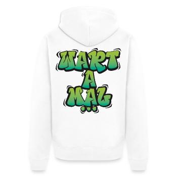 Wart A Mal – Funny Dialect Saying Design - Unisex Premium Organic Zip Hoodie - white - Back - Thijin (182cm)