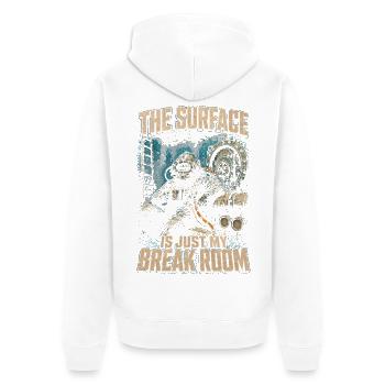 Berufstaucher Industrietaucher - Unisex Premium Bio Zip Hoodie - Weiß - Hinten - Thijin (182cm)