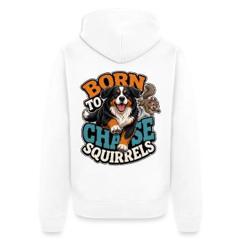Berner Sennenhund - Unisex Premium Bio Zip Hoodie - Weiß - Hinten - Thijin (182cm)