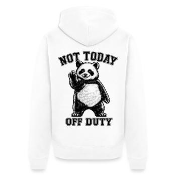Panda not on duty today - Unisex Premium Organic Zip Hoodie - white - Back - Thijin (182cm)