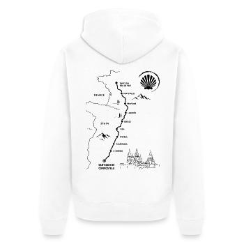 Pilgern Jakobsweg | Camino | Frankreich Spanien - Unisex Premium Bio Zip Hoodie - Weiß - Hinten - Thijin (182cm)