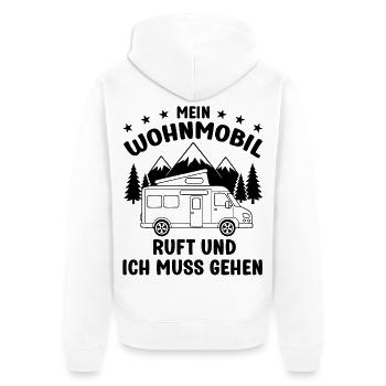 Mein Wohnmobil ruft und ich muss gehen Camping - Unisex Premium Bio Zip Hoodie - Weiß - Hinten - Thijin (182cm)