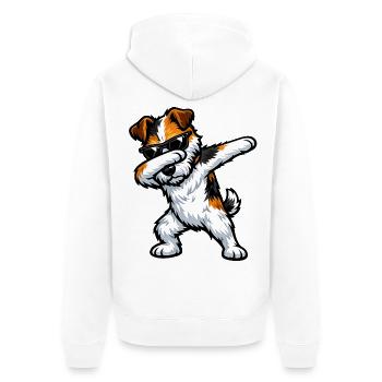 Dab du Fox Terrier dans un style comic - Veste à capuche bio Premium Unisexe - blanc - Dos - Thijin (182cm)