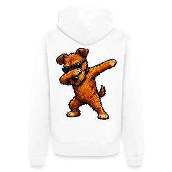 Dabbing Irish Terrier in Comic Style - Unisex Premium Organic Zip Hoodie - white - Back - Thijin (182cm)