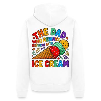 Papa vient toujours avec de la glace - Veste à capuche bio Premium Unisexe - blanc - Dos - Thijin (182cm)