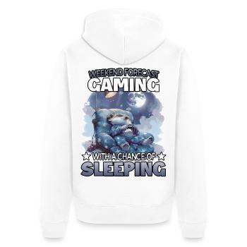Gaming Weekend Sleep Probability - Unisex Premium Organic Zip Hoodie - white - Back - Thijin (182cm)