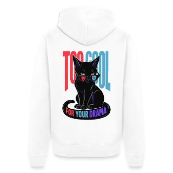 Cool cat - Unisex Premium Organic Zip Hoodie - white - Back - Thijin (182cm)