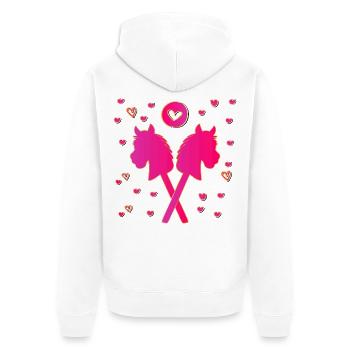 Hobby Horsing Girl - Unisex Premium Organic Zip Hoodie - white - Back - Thijin (182cm)