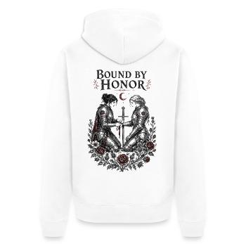 Bound by Honor | Medieval Gothic Love - Unisex Premium Organic Zip Hoodie - white - Back - Thijin (182cm)