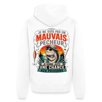 Je ne suis pas un mauvais pêcheur - Humour Pêche - Veste à capuche bio Premium Unisexe - blanc - Dos - Thijin (182cm)
