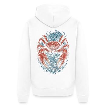 Alaska Königskrabben - Unisex Premium Bio Zip Hoodie - Weiß - Hinten - Thijin (182cm)