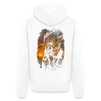 Grimpeurs industriels en hauteur - Veste à capuche bio Premium Unisexe - blanc - Dos - Thijin (182cm)