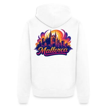 Mallorca Skyline – Epic Colorful Silhouette - Unisex Premium Organic Zip Hoodie - white - Back - Thijin (182cm)