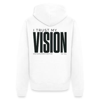 I Trust My Vision | Photographer's Edition - Unisex Premium Organic Zip Hoodie - white - Back - Thijin (182cm)