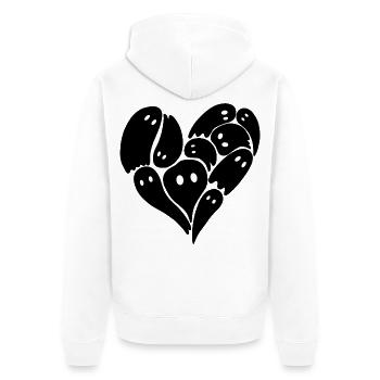 Cœur de fantômes Halloween Ghost Love Design - Veste à capuche bio Premium Unisexe - blanc - Dos - Thijin (182cm)