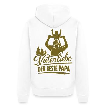 Vaterliebe Der Beste Papa - Unisex Premium Bio Zip Hoodie - Weiß - Hinten - Thijin (182cm)