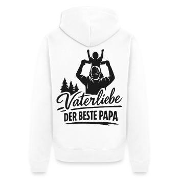 Vaterliebe: Der beste Papa - Unisex Premium Bio Zip Hoodie - Weiß - Hinten - Thijin (182cm)