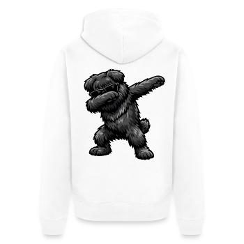 Dapping de Bouvier des Flandres - Veste à capuche bio Premium Unisexe - blanc - Dos - Thijin (182cm)