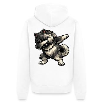 Appliquer Keeshond dans un style bande dessinée - Veste à capuche bio Premium Unisexe - blanc - Dos - Thijin (182cm)