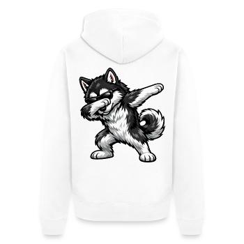 Tapping du Malamute d’Alaska - Veste à capuche bio Premium Unisexe - blanc - Dos - Thijin (182cm)
