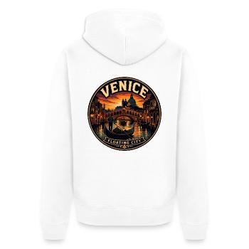 Venice Floating City Vintage-Reiseabzeichen - Unisex Premium Bio Zip Hoodie - Weiß - Hinten - Thijin (182cm)