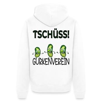 Abschied Kollegen Gurkenverein - Unisex Premium Bio Zip Hoodie - Weiß - Hinten - Thijin (182cm)
