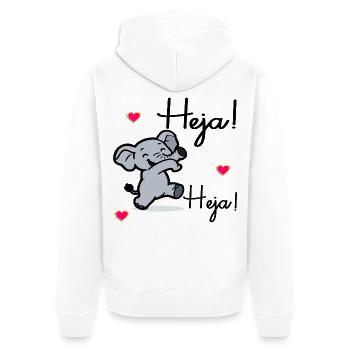 Hello Elephants - Unisex Premium Organic Zip Hoodie - white - Back - Thijin (182cm)