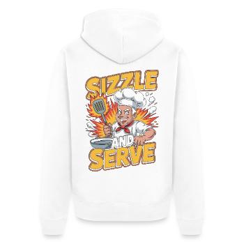 Restaurant Chef Sizzle And Serve Culinary Arts - Unisex Premium Organic Zip Hoodie - white - Back - Thijin (182cm)