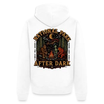 National Park After Dark - Unisex Premium Organic Zip Hoodie - white - Back - Thijin (182cm)