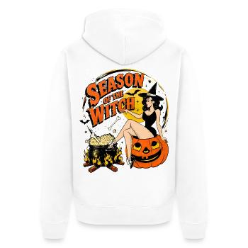 Witch Harvest Night - Unisex Premium Organic Zip Hoodie - white - Back - Thijin (182cm)