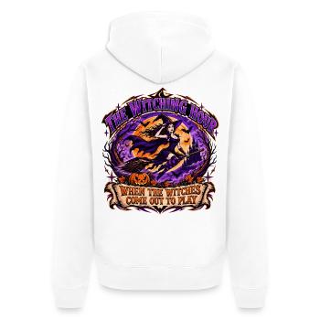 Witching Hour Witch Play Scene - Unisex Premium Organic Zip Hoodie - white - Back - Thijin (182cm)