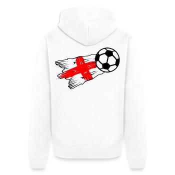 English flag meets football - Unisex Premium Organic Zip Hoodie - white - Back - Thijin (182cm)