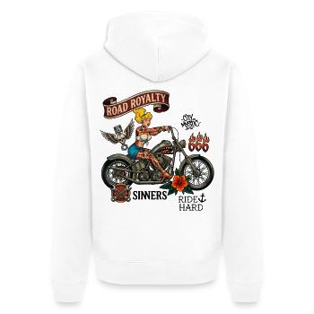 Art de tatouage de moto de motards royaux royaux - Veste à capuche bio Premium Unisexe - blanc - Dos - Thijin (182cm)