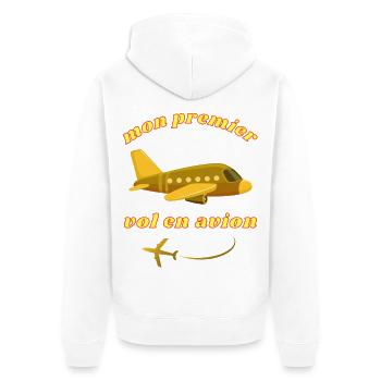Mon premier vol en avion - Veste à capuche bio Premium Unisexe - blanc - Dos - Thijin (182cm)
