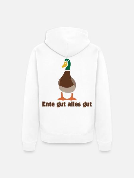 Ente gut alles gut | Cartoon - Unisex Premium Bio Zip Hoodie - Weiß