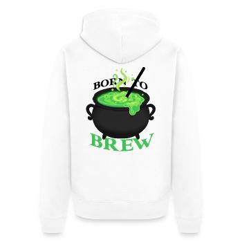 Green Brew Pot Cartoon - Unisex Premium Bio Zip Hoodie - Weiß - Hinten - Thijin (182cm)