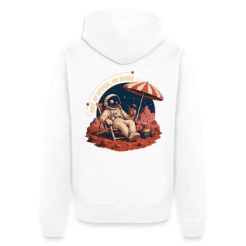 Out Of Office On Mars – Vacation in Space - Unisex Premium Organic Zip Hoodie - white - Back - Thijin (182cm)