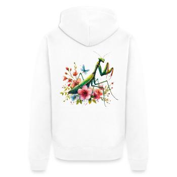 Mante religieuse - Veste à capuche bio Premium Unisexe - blanc - Dos - Thijin (182cm)