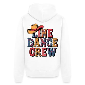 Line Dance Crew - Unisex Premium Bio Zip Hoodie - Weiß - Hinten - Thijin (182cm)