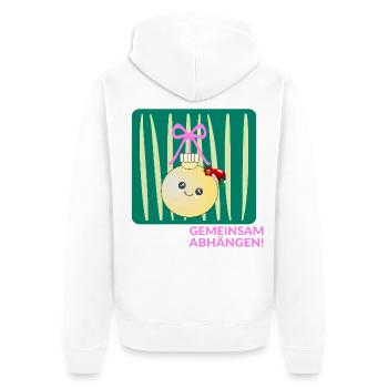 Weihnachten Weihnachtskugel Abhängen - Unisex Premium Bio Zip Hoodie - Weiß - Hinten - Thijin (182cm)
