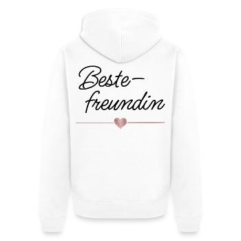 Beste Freundin Herz Geschenk Freundschaft - Unisex Premium Bio Zip Hoodie - Weiß - Hinten - Thijin (182cm)