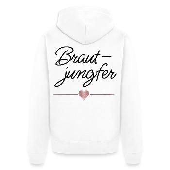 Brautjungfer Herz Hochzeit Team Braut - Unisex Premium Bio Zip Hoodie - Weiß - Hinten - Thijin (182cm)