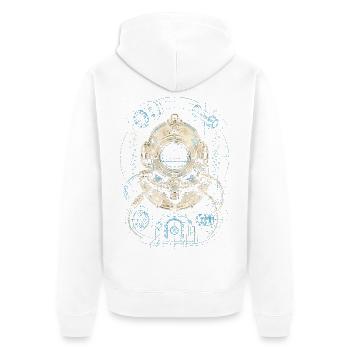 Commercial Diver Industrial Diver - Unisex Premium Organic Zip Hoodie - white - Back - Thijin (182cm)