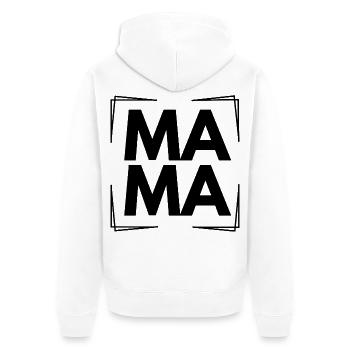 MAMA - Unisex Premium Bio Zip Hoodie - Weiß - Hinten - Thijin (182cm)