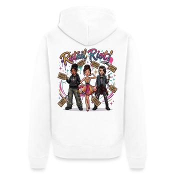 Retail Riot - Unisex Premium Organic Zip Hoodie - white - Back - Thijin (182cm)