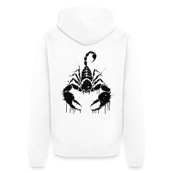 Scorpion encre noire silhouette - Veste à capuche bio Premium Unisexe - blanc - Dos - Thijin (182cm)