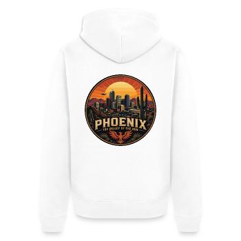 Insigne rétro Phoenix Valley of the Sun Saguaro - Veste à capuche bio Premium Unisexe - blanc - Dos - Thijin (182cm)