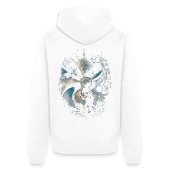 Plongeur industriel commercial - Veste à capuche bio Premium Unisexe - blanc - Dos - Thijin (182cm)